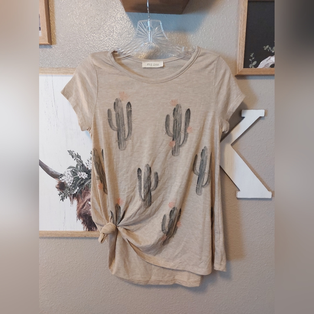 Phil Love Cactus Tee with Distressed Back